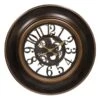 Ebony Round Wall Clock With Cutout Gear And Dial, 30" 2 Ebony Round Wall Clock With Cutout Gear And Dial, 30" -Athome Sales ebony round wall clock with cutout gear and dial 30