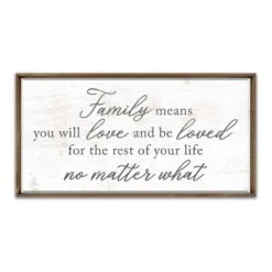 Family Means You Will Love & Be Loved Framed Canvas Wall Art, 18x36