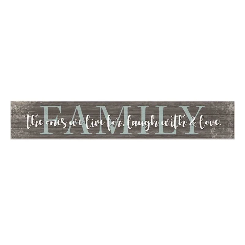 Family Sentiment Textured Wood Wall Sign, 6x36 3 Family Sentiment Textured Wood Wall Sign, 6x36