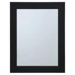 Flat Black Framed Wall Mirror, 22x28
