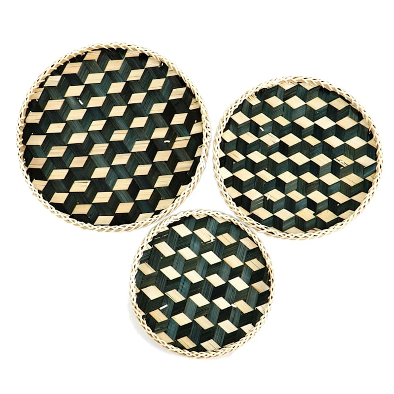 Found & Fable 3-Piece Woven Bamboo Basket Wall Art 3 Found & Fable 3-Piece Woven Bamboo Basket Wall Art
