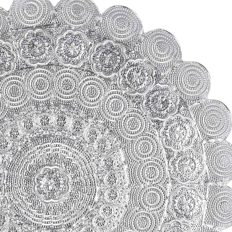 Found & Fable Silver Hammered Metal Wall Decor, 22" 4 Found & Fable Silver Hammered Metal Wall Decor, 22" - Image 2