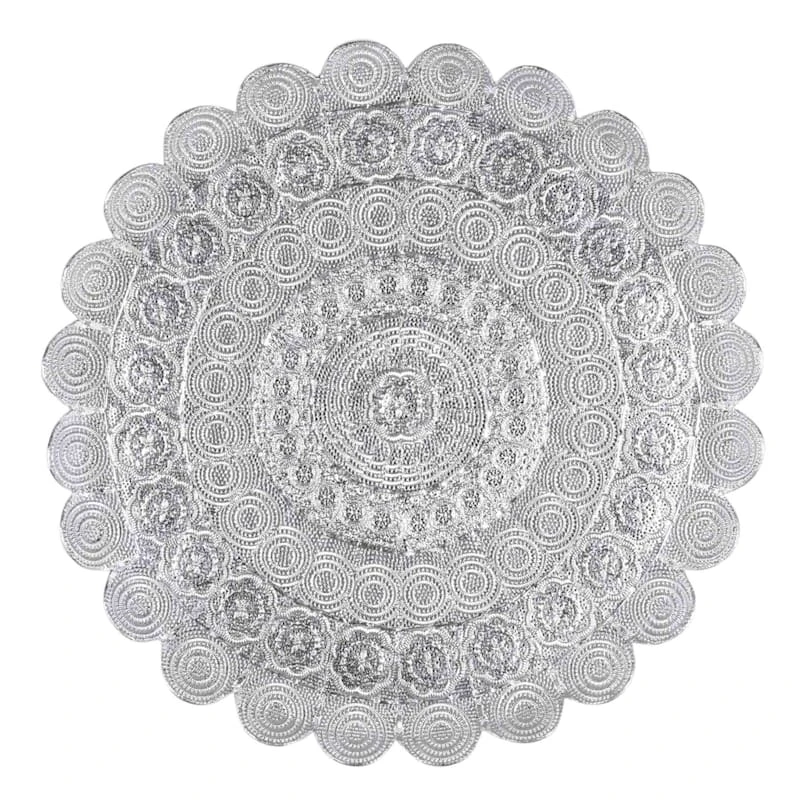 Found & Fable Silver Hammered Metal Wall Decor, 22" 3 Found & Fable Silver Hammered Metal Wall Decor, 22"