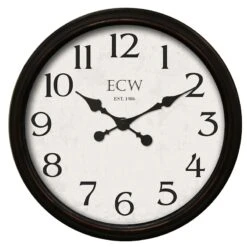 Framed Distressed Bronze Round Wall Clock, 30"