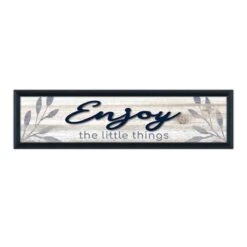 Framed Enjoy The Little Things Textured Wall Sign, 8x30