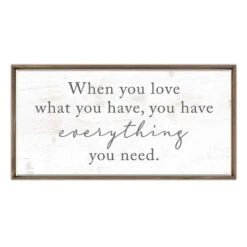 Framed Everything You Need Textured Canvas Wall Art, 18x36