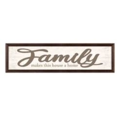 Framed Family Makes This House A Home Wall Sign, 8x30