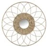 Framed Flower Weaved Round Wall Mirror, 24" 2 Framed Flower Weaved Round Wall Mirror, 24" -Athome Sales framed flower weaved round wall mirror 24