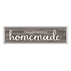 Framed Happiness Is Homemade Wall Sign, 8x30