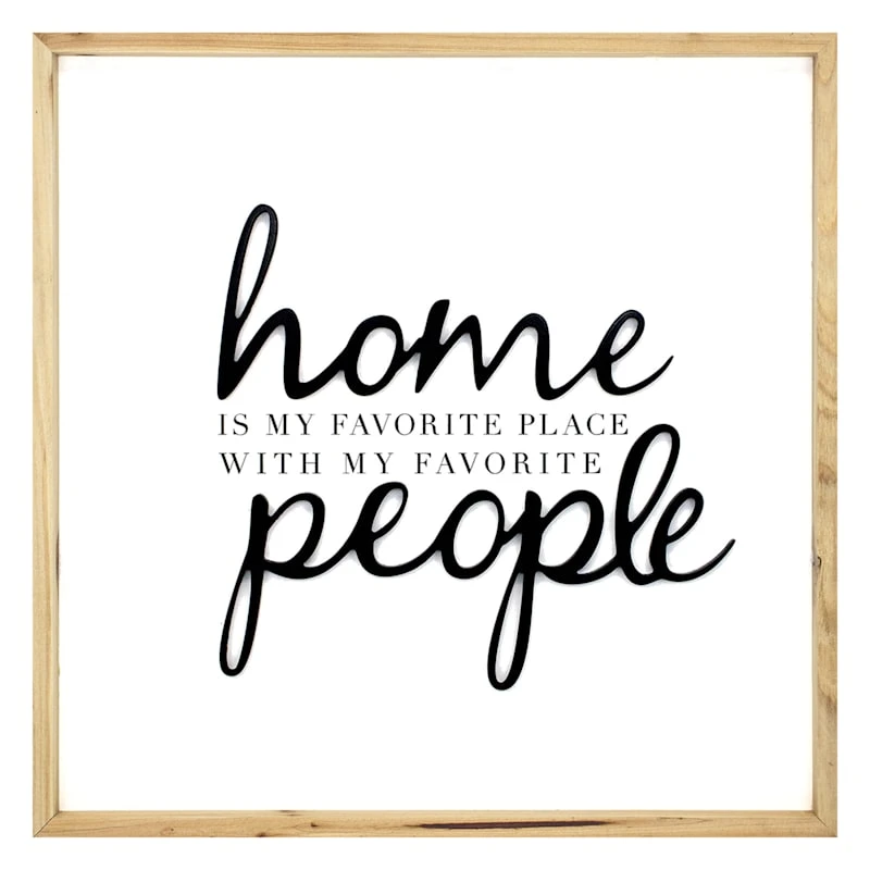 Framed Home Is My Favorite Place With My Favorite People Wood Wall Sign, 21.43" 3 Framed Home Is My Favorite Place With My Favorite People Wood Wall Sign, 21.43"