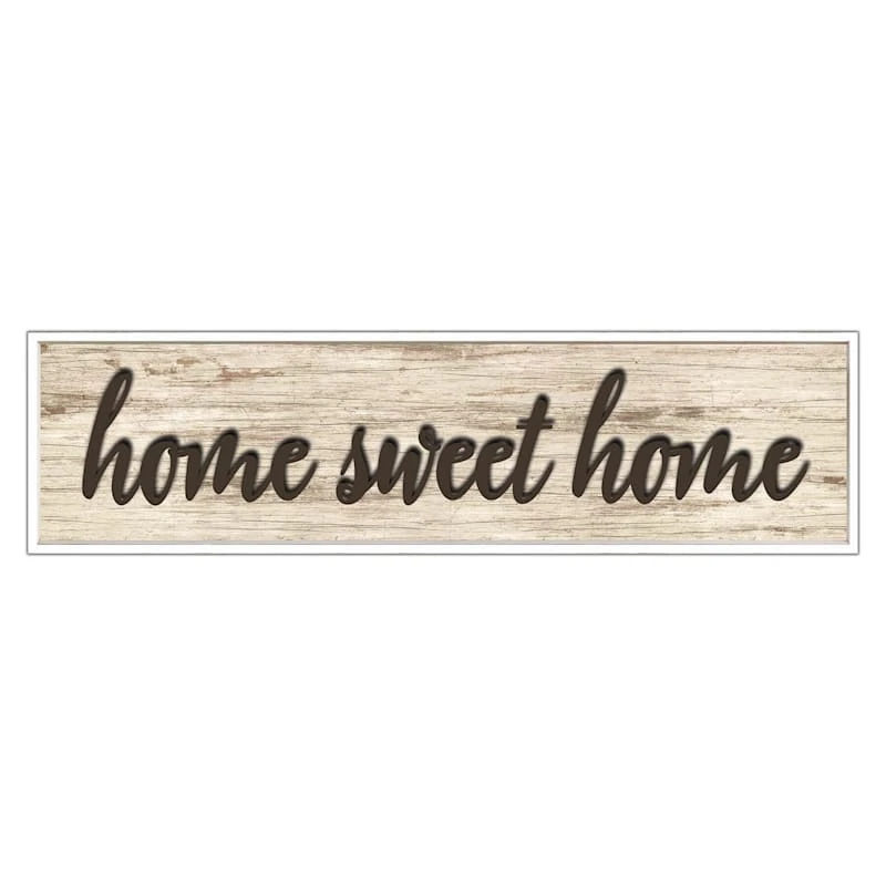 Framed Home Sweet Home Wall Sign, 8x30 3 Framed Home Sweet Home Wall Sign, 8x30