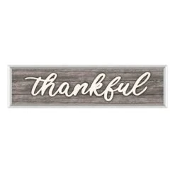 Framed Thankful Textured Wall Sign, 8x30