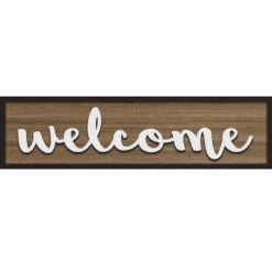 Framed Welcome With Lifted Word Wall Sign, 8x30