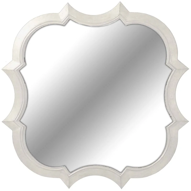 Framed Whitewash Square Quatre Wall Mirror, 14" 3 Framed Whitewash Square Quatre Wall Mirror, 14"