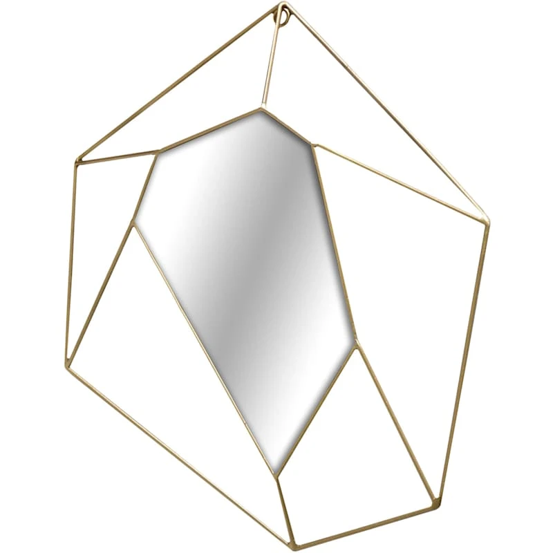 Geometric Shape Metal Wall Mirror, 16x18 3 Geometric Shape Metal Wall Mirror, 16x18