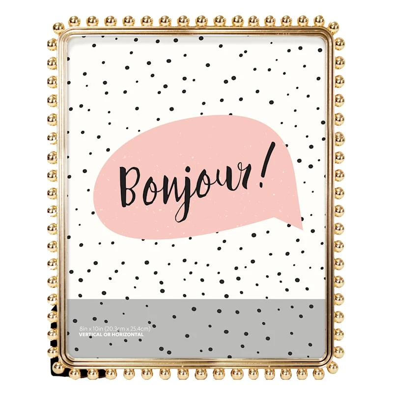 Gold Beaded Tabletop Frame, 8x10 3 Gold Beaded Tabletop Frame, 8x10