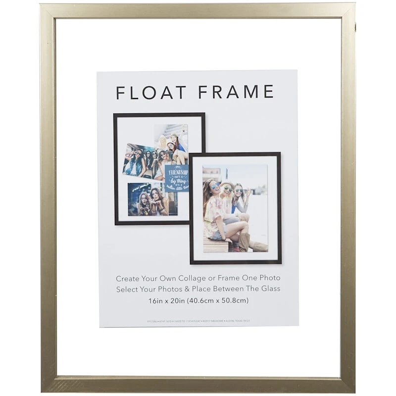 Gold Linear Profile Floating Wall Frame, 16x20 3 Gold Linear Profile Floating Wall Frame, 16x20