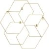 Gold Metal Hexagon Collage Clip Frame, 19" 2 Gold Metal Hexagon Collage Clip Frame, 19" -Athome Sales gold metal hexagon collage clip frame 19