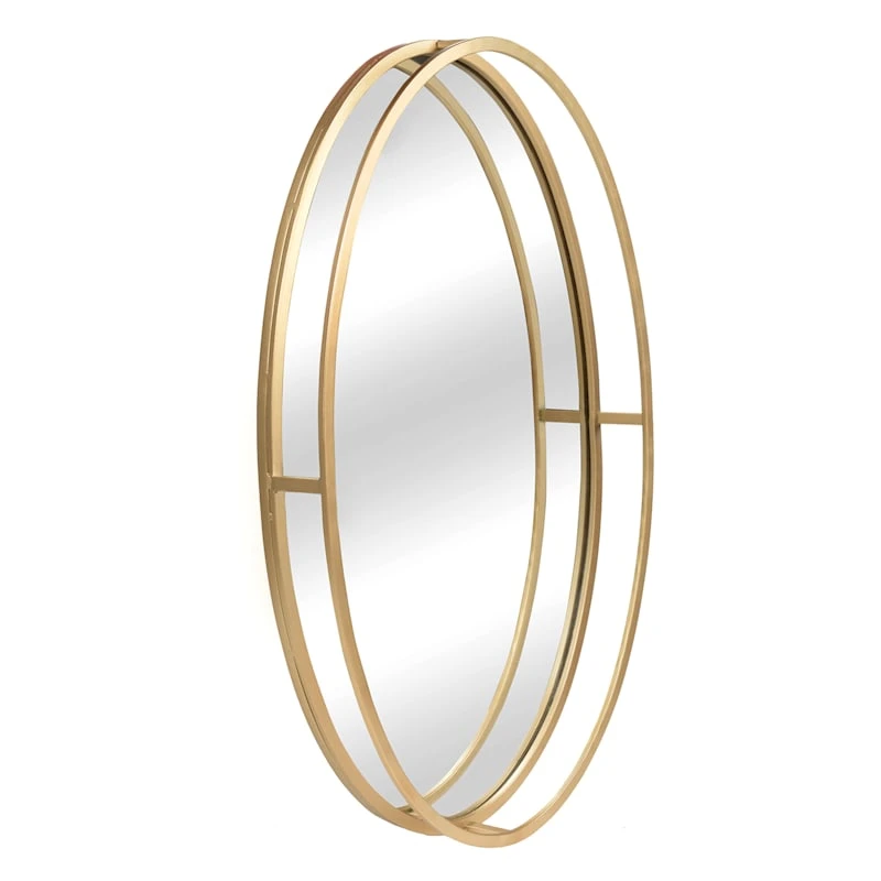 Gold Metal Oval Wall Mirror, 20x30 3 Gold Metal Oval Wall Mirror, 20x30