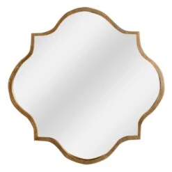 Gold Metal Quatrefoil Wall Mirror, 20"