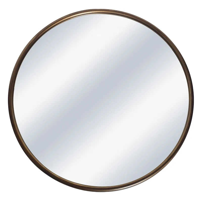 Gold Metal Round Wall Mirror, 22" 3 Gold Metal Round Wall Mirror, 22"