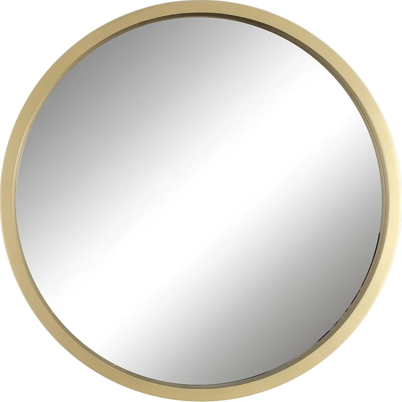 Gold Metal Round Wall Mirror, 30" 3 Gold Metal Round Wall Mirror, 30"
