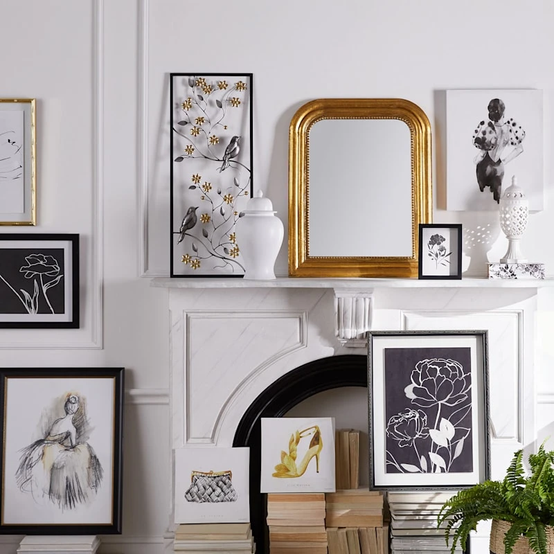 Gold Rounded Edge Wall Mirror, 24x30 4 Gold Rounded Edge Wall Mirror, 24x30 - Image 2