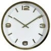 Gold & White Wall Clock, 12" -Athome Sales gold white wall clock 12