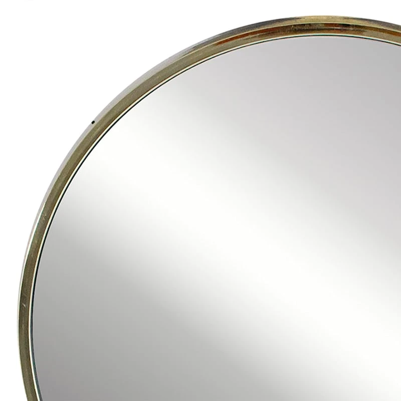 Gold With Chain Round Wall Mirror, 18" 4 Gold With Chain Round Wall Mirror, 18" - Image 2