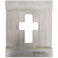 Grace Cross Cutout Wood Wall Decor, 13x16