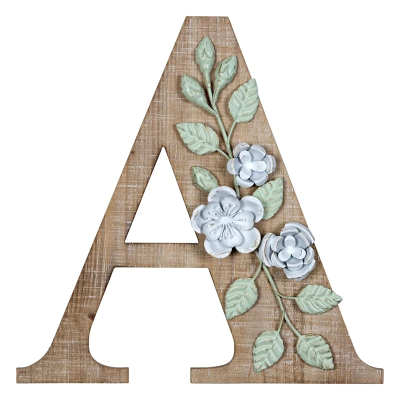 Grace Mitchell 14" Floral Monogram Wall Art, A 3 Grace Mitchell 14" Floral Monogram Wall Art, A