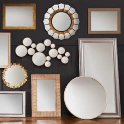 Grace Mitchell Champagne Metal Round Wall Mirror, 35" -Athome Sales grace mitchell champagne metal round wall mirror 35 2