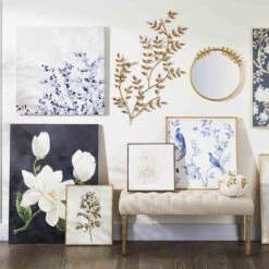 Grace Mitchell Gold Floral Framed Round Wall Mirror, 18" -Athome Sales grace mitchell gold floral framed round wall mirror 18 1