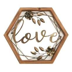 Grace Mitchell Wood & Metal Love Cutout Wall Sign, 16x14