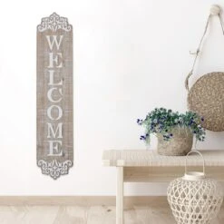 Grace Mitchell Wooden Welcome Wall Sign, 6x24 -Athome Sales grace mitchell wooden welcome wall sign 6x24 2