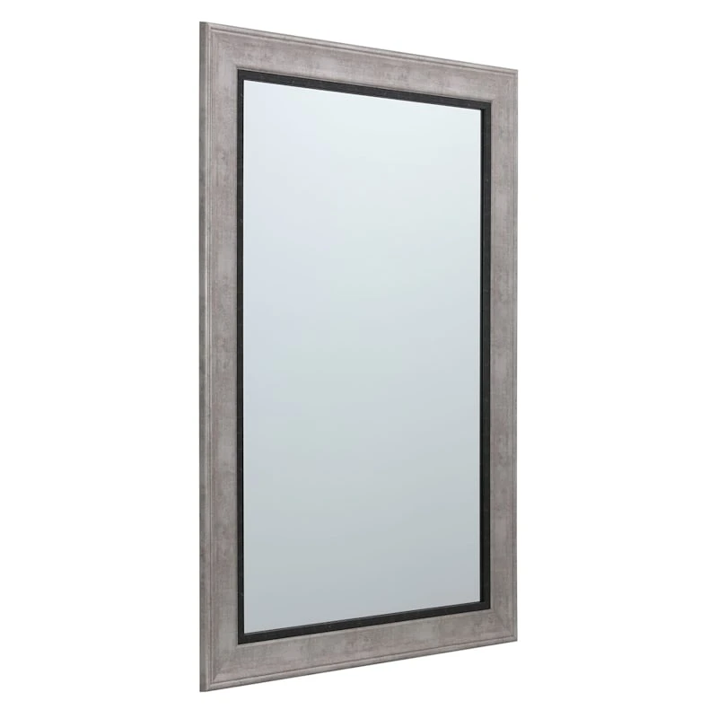 Grey & Black Framed Wall Mirror, 24x36 4 Grey & Black Framed Wall Mirror, 24x36 - Image 2