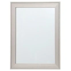 Grey Striped Trim Framed Wall Mirror, 22x28