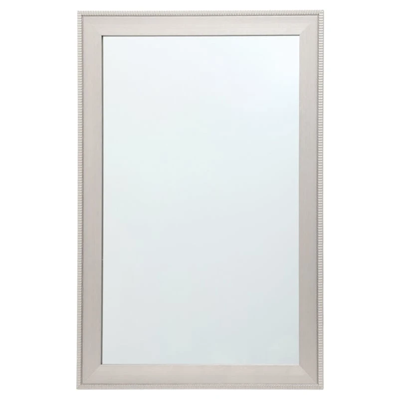 Grey Striped Trim Framed Wall Mirror, 24x36 3 Grey Striped Trim Framed Wall Mirror, 24x36