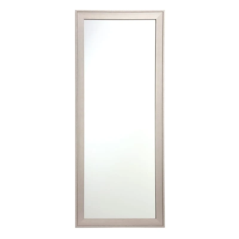 Grey Striped Trim Framed Wall Mirror, 24x58 3 Grey Striped Trim Framed Wall Mirror, 24x58
