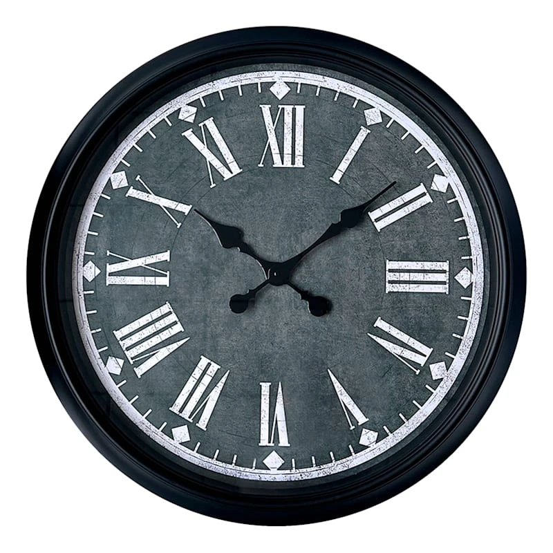 Grey Wall Clock, 30" 3 Grey Wall Clock, 30"