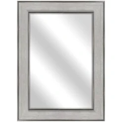 Grey Wood Washed Framed Wall Mirror, 22x36