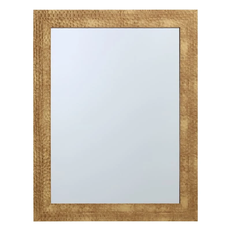 Hammered Gold Framed Wall Mirror, 22x28 3 Hammered Gold Framed Wall Mirror, 22x28