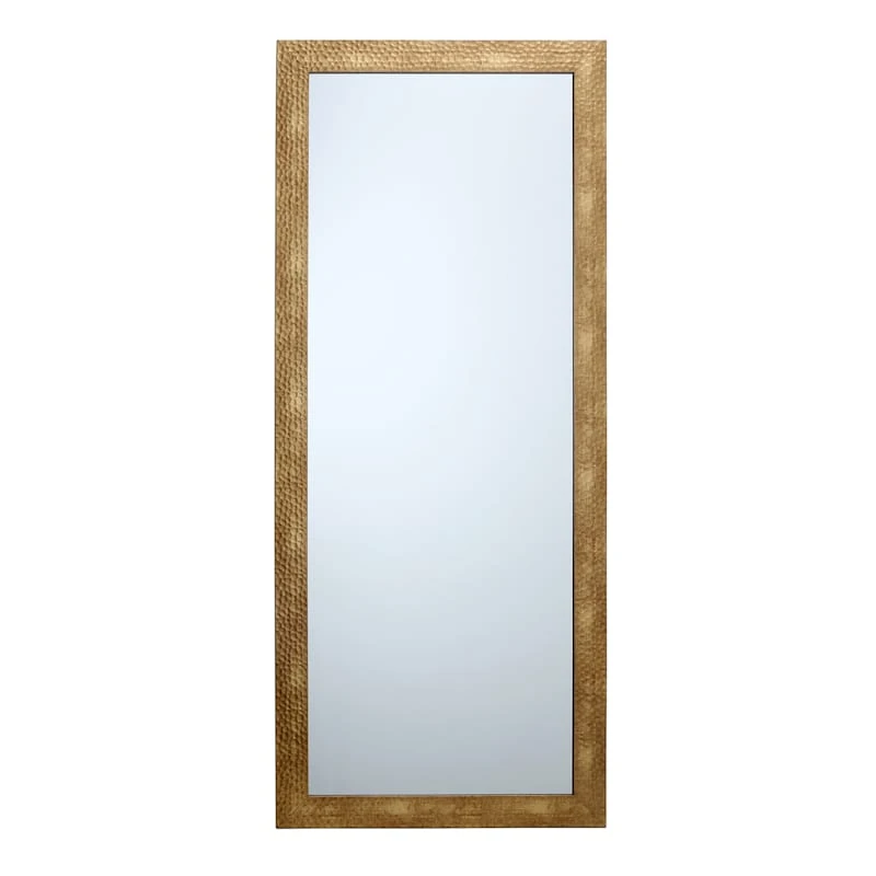 Hammered Gold Framed Wall Mirror, 24x58 3 Hammered Gold Framed Wall Mirror, 24x58
