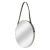Hanging Round Wall Mirror With Leather Strap, 20" 2 Hanging Round Wall Mirror With Leather Strap, 20" -Athome Sales hanging round wall mirror with leather strap 20