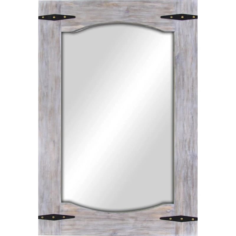 Hinged Detail Framed Wall Mirror, 24x36 3 Hinged Detail Framed Wall Mirror, 24x36