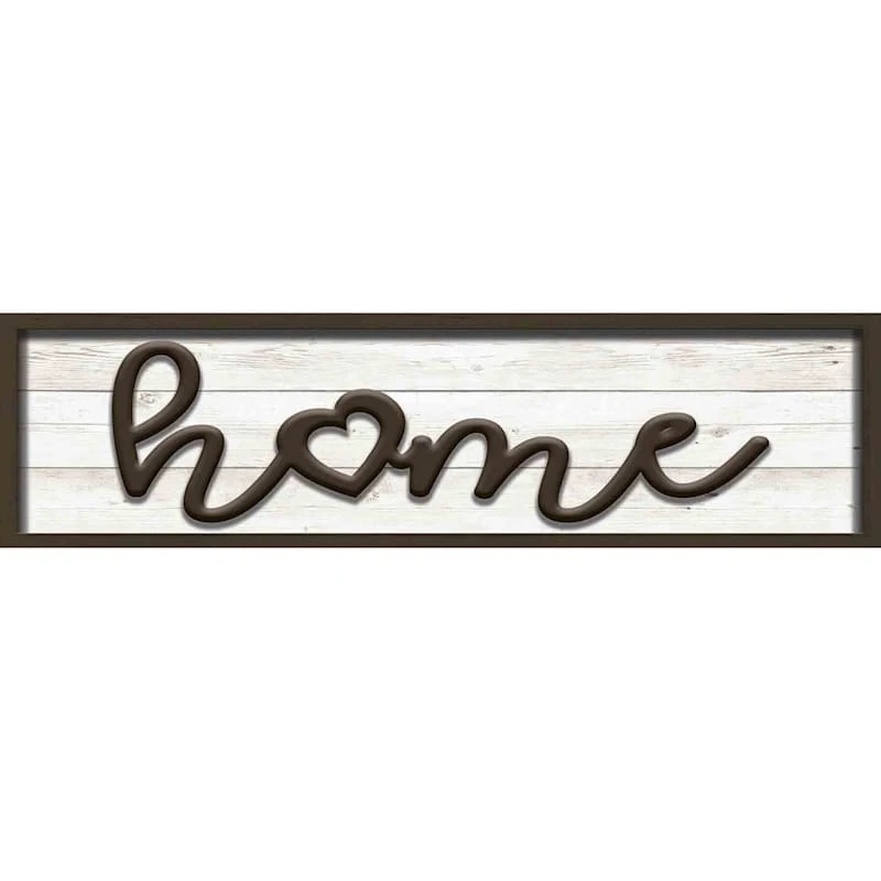 Home Framed Plaque With Lifted Word Wall Sign, 8x30 3 Home Framed Plaque With Lifted Word Wall Sign, 8x30