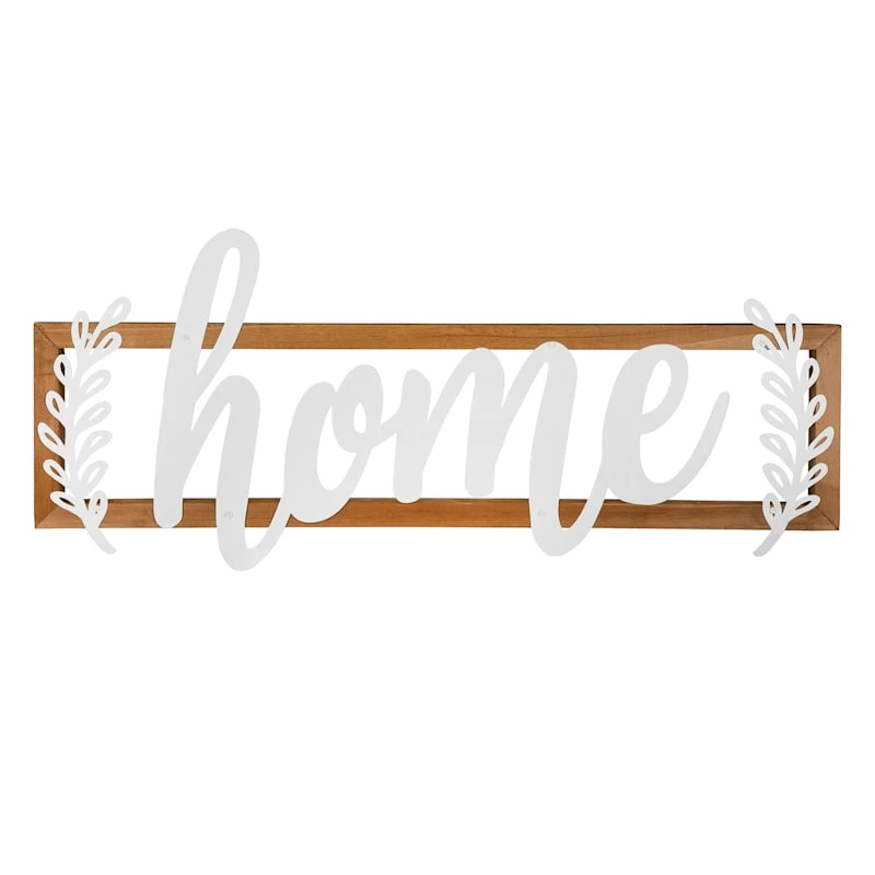 Home Wooden Cutout Wall Sign, 24x10 3 Home Wooden Cutout Wall Sign, 24x10