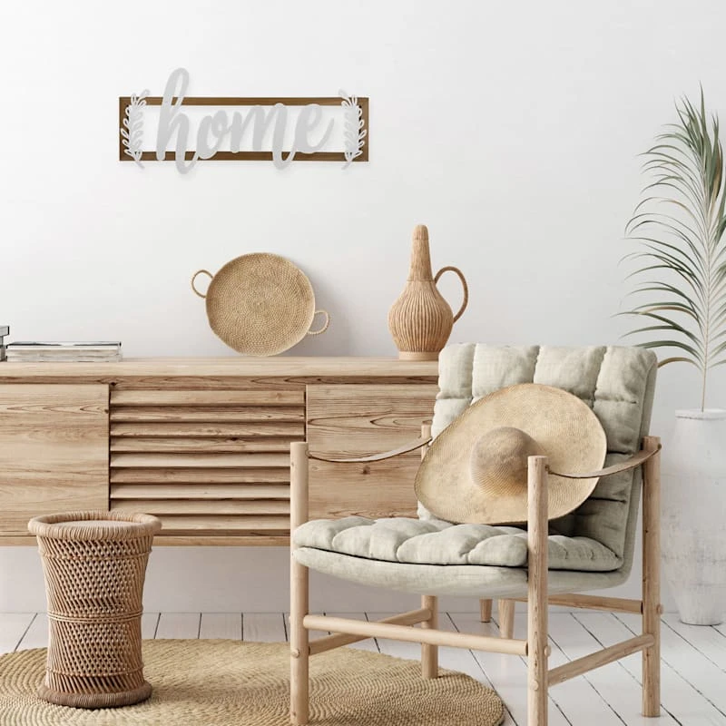 Home Wooden Cutout Wall Sign, 24x10 4 Home Wooden Cutout Wall Sign, 24x10 - Image 2