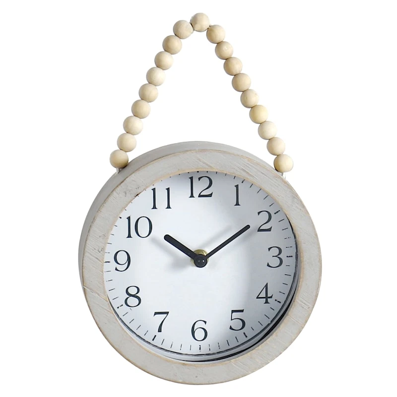 Honeybloom Beaded Grey Wall Clock, 7x11 3 Honeybloom Beaded Grey Wall Clock, 7x11