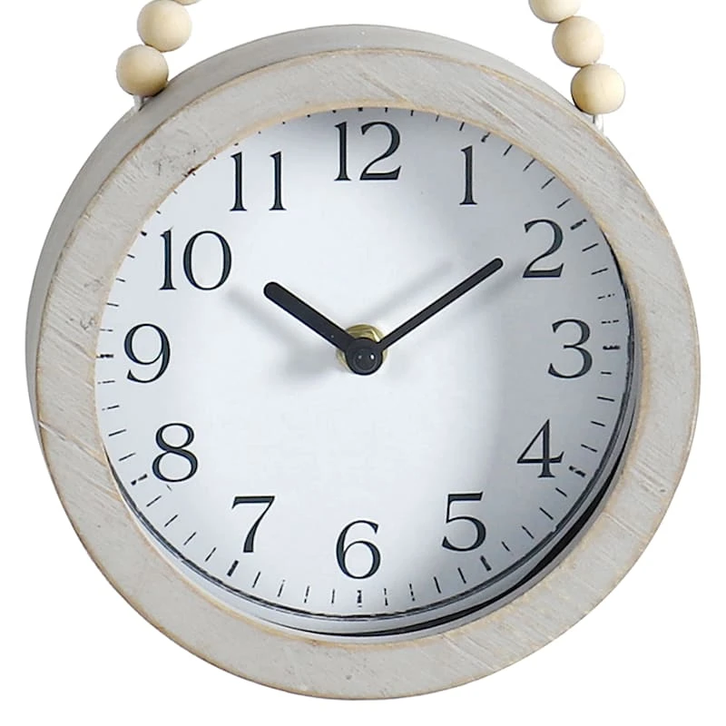 Honeybloom Beaded Grey Wall Clock, 7x11 4 Honeybloom Beaded Grey Wall Clock, 7x11 - Image 2